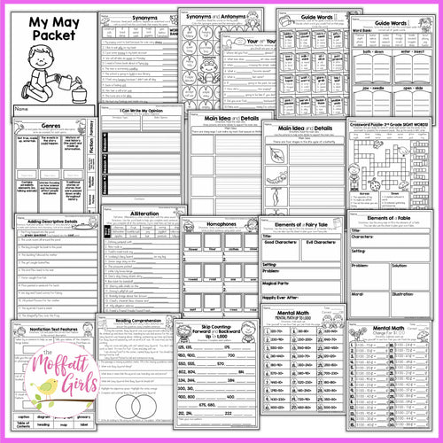 2nd Grade May NO PREP Packet | Printable Classroom Resource | The Moffatt Girls