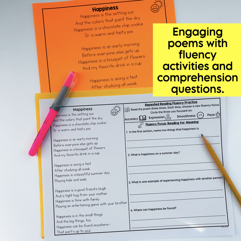 3rd-5th Grade Reading Fluency Poems | Printable Teacher Resources | Literacy with Aylin Claahsen