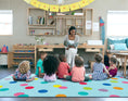 Load image into Gallery viewer, Rainbow Polka Dots Classroom Rug by Schoolgirl Style