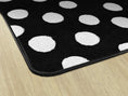 Load image into Gallery viewer, Painted White Dots on Black Classroom Rug by Schoolgirl Style