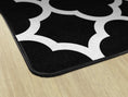 Load image into Gallery viewer, Black and White Quatrefoil Classroom Rug by Schoolgirl Style