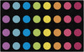 Load image into Gallery viewer, Rainbow Dots on Black Seating Classroom Rug by Schoolgirl Style