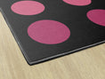 Load image into Gallery viewer, Rainbow Dots on Black Seating Classroom Rug by Schoolgirl Style