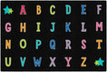 Load image into Gallery viewer, Rainbow Alphabet on Black Sit Spots Classroom Rug by Schoolgirl Style
