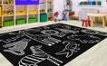 Load image into Gallery viewer, Safari Animals on Black Classroom Rug by Schoolgirl Style