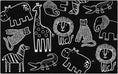 Load image into Gallery viewer, Safari Animals on Black Classroom Rug by Schoolgirl Style