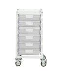 Load image into Gallery viewer, Mobile Cart Wide Line Single Column 6 Module Cart Clear by CERTWOODUSA