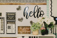 Load image into Gallery viewer, Script Words Large Font Bulletin Board Set | Black and White | UPRINT | Schoolgirl Style