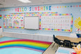 Load image into Gallery viewer, Rainbow On Blue Classroom Rug By Schoolgirl Style