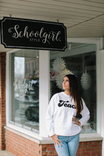 "The Melanie" Schoolgirl Style - Teach Sweatshirt {WHITE} - Puff print