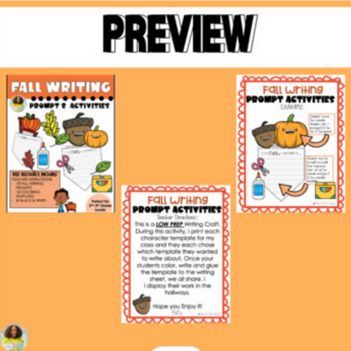 Fall Writing Prompt Activities | Printable Classroom Resource | Tales of Patty Pepper
