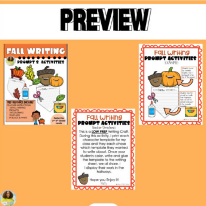 Fall Writing Prompt Activities | Printable Classroom Resource | Tales of Patty Pepper