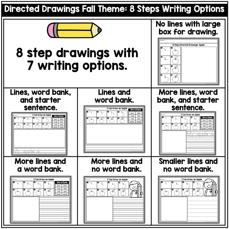 Fall Directed Drawings | Printable Classroom Resource | The Moffatt Girls