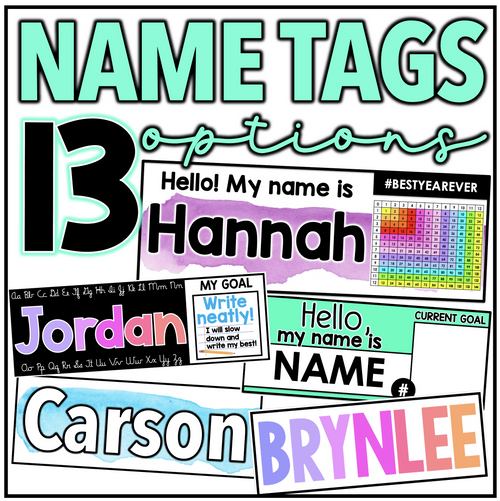Name Tags 13 Options by Miss West Best