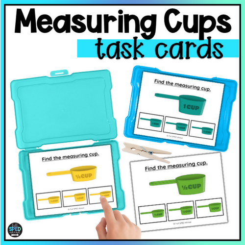 Measuring Cups Task Cards for Special Education by Full SPED Ahead