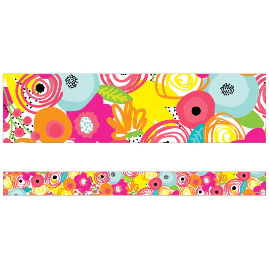Tropical Floral Bulletin Board Border – Schoolgirl Style tropical-floral-bulletin-board-border-schoolgirl-style