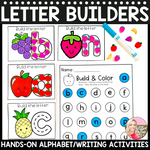 Letter Builders Hands-on Alphabet and Writing Activities by Glitter and Glue and Pre-K Too