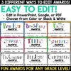 End of the Year Awards Certificates Candy Bar Classroom Student Awards EDITABLE