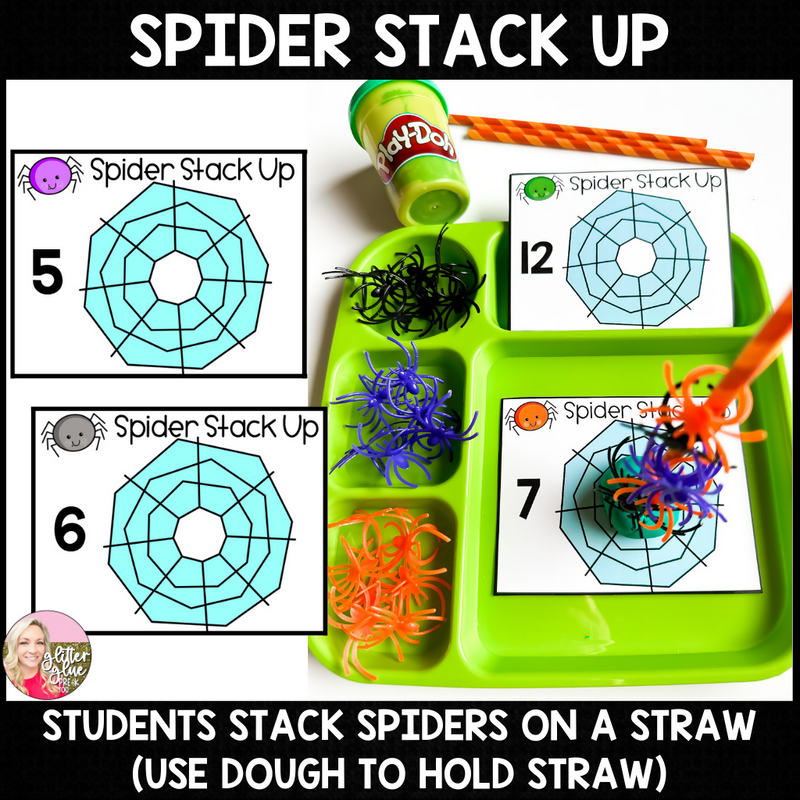 Halloween Spider Math Activities | Printable Classroom Resource | Glitter and Glue and Pre-K Too