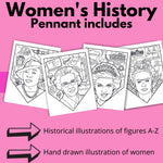 Women's History Coloring Pennants | Printable Teacher Resource | Teacher Noire