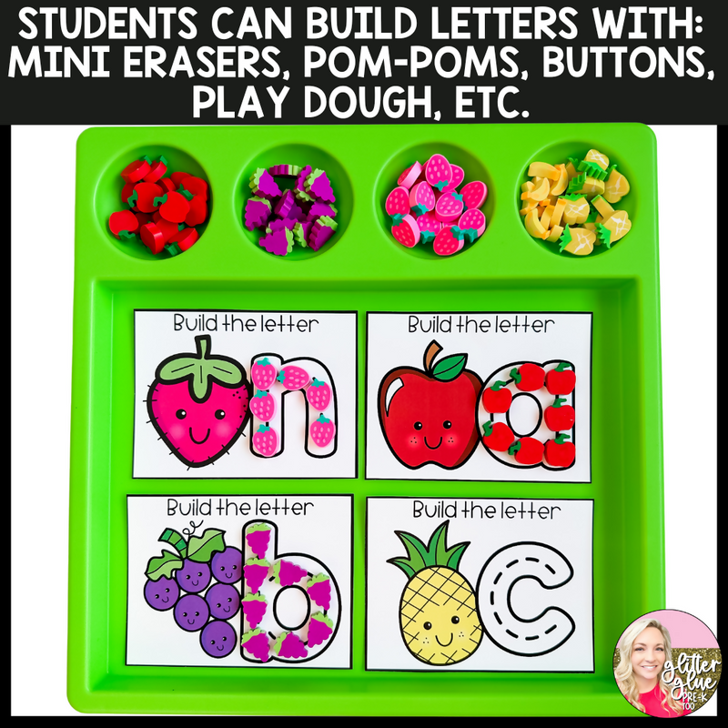 Letter Builders | Printable Classroom Resource | Glitter and Glue and Pre-K Too