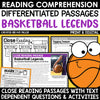 March Madness Basketball Reading Comprehension Passages Questions Close Reading