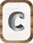 Load image into Gallery viewer, SHIPLAP Metal ABC Signs | Industrial Chic | Schoolgirl Style | UPRINT