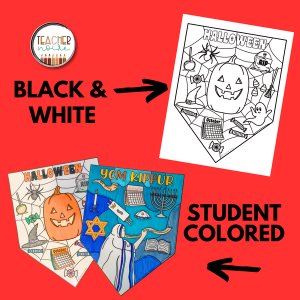 Printable Halloween Coloring Book, Teaching