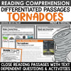 Tornadoes Natural Disasters Differentiated Close Reading Comprehension Passages