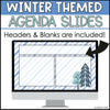 Daily Agenda Slides Template Winter Themed | New Years Google Slides | Digital Classroom Resource |  Ashley's Golden Apples