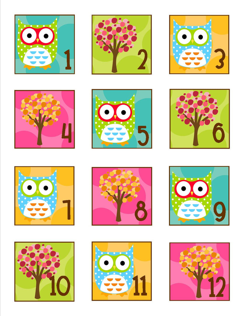 Calendar Numbers | Owl Collection | UPRINT | Schoolgirl Style