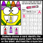 Back to School Feed Games  Math & Literacy | Printable Classroom Resource | Glitter and Glue and Pre-K Too