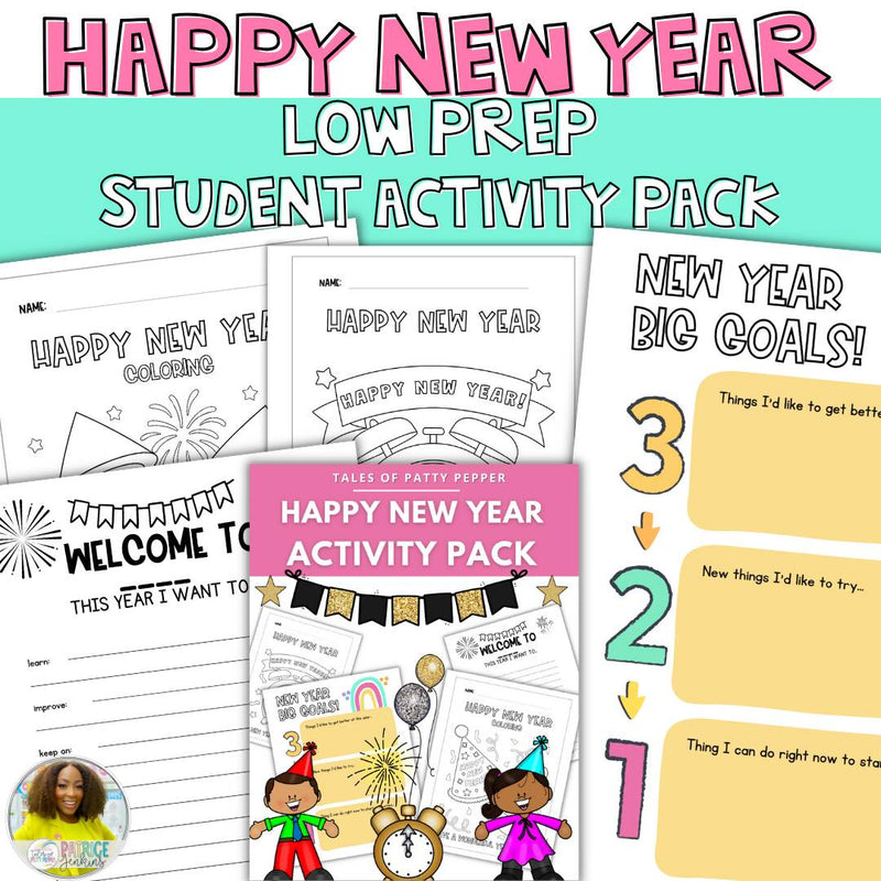 Happy New Year: Student Activity Pack LOW PREP | Printable Resource | Tales of Patty Pepper
