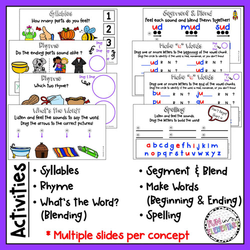 Short U - Drag & Drop Activity Slides | Printable Classroom Resource | Fun in Elementary