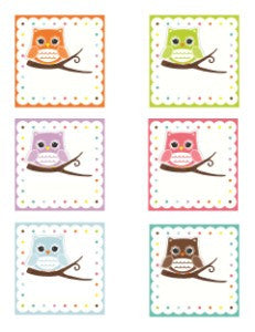 Bright Owl Three Inch Labels Bright Owls by UPRINT