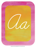Load image into Gallery viewer, Cursive Alphabet Letters Flamingo Watercolor by UPRINT