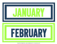 Load image into Gallery viewer, Calendar Headers Preppy Nautical Lime Green and Navy Blue by UPRINT