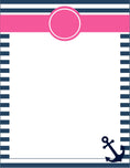 Load image into Gallery viewer, Stationary Set | Preppy Nautical Hot Pink and Navy Blue | UPRINT | Schoolgirl Style