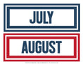 Load image into Gallery viewer, Calendar Months Preppy Nautical Red and Navy Blue by UPRINT