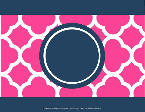 Can Covers Preppy Nautical Hot Pink and Navy Blue by UPRINT