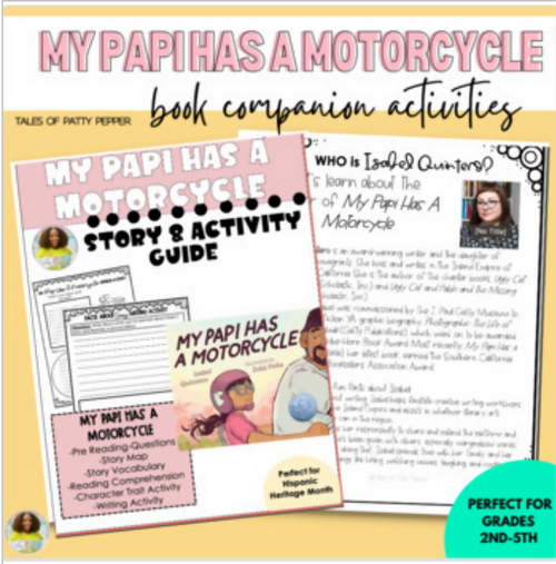 My Papi Has a Motorcycle Book Companion Activities by Tales of Patty Pepper
