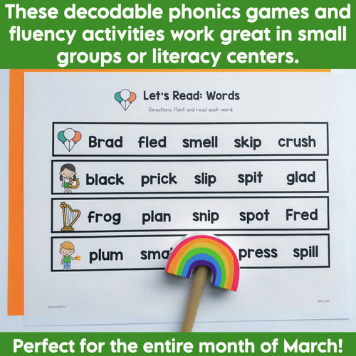 St. Patrick's Day Phonics Games and Fluency Activities | SOR Aligned
