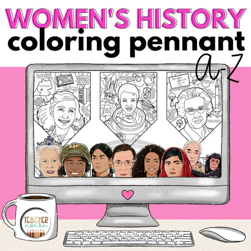 Women History Coloring Pennant by Teacher Noire