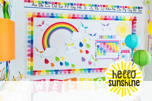 "Hello Sunshine Rainbow" Full Bundle Printable Classroom Decor by UPRINT