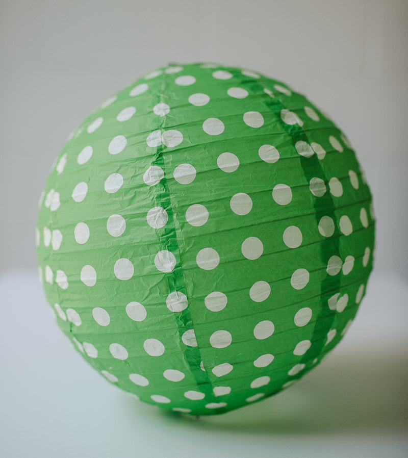 Schoolgirl Style - Green Apple Polka Dot Lantern