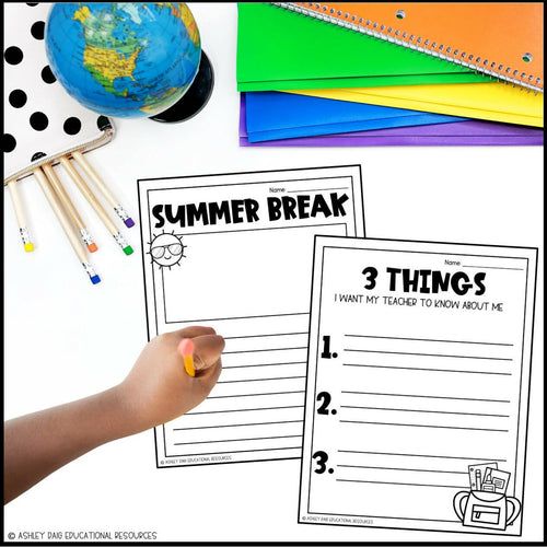 3rd Grade Back to School Activities - First Day of School Third Grade Worksheets | Printable Classroom Resource |  Ashley's Golden Apples