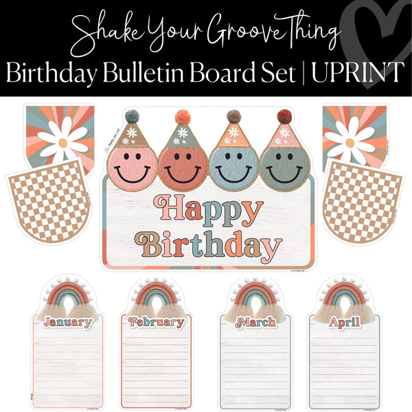 Printable Classroom Birthdays Bulletin Board Set | Groovy Classroom Decor | Schoolgirl Style printable-classroom-birthdays-bulletin-board-set-groovy-classroom-decor-schoolgirl-style