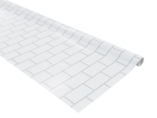 Schoolgirl Style - White Subway Tile 48X12 Primer Bulletin Board Paper  