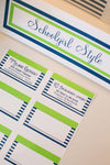 Stationary Set | Preppy Nautical Lime Green and Navy Blue | UPRINT | Schoolgirl Style