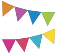 Load image into Gallery viewer, Neon Rainbow Pennants Just Teach by UPRINT